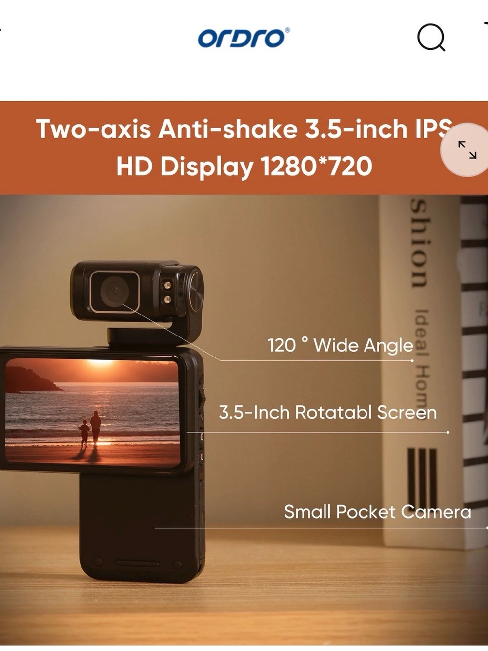 Ordro M3 5K Video Camera/Camcorder/Camera WiFi IR Night Vision - Picture 7 of 13